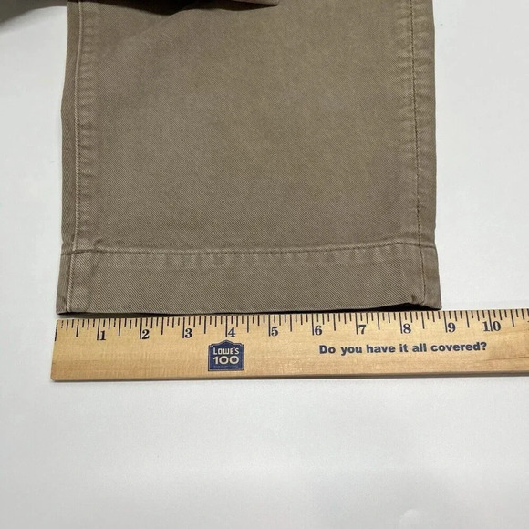 American Eagle Barrel Jeans Womens 12 Taupe Wide Leg Cropped Organic Cotton - Picture 15 of 16